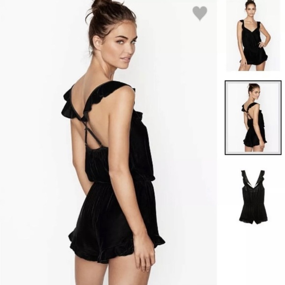 NWT Victoria’s Secret Velvet Romper, Medium - Picture 2 of 5